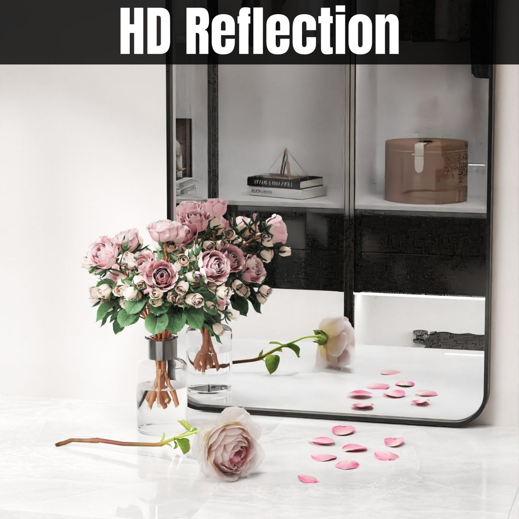 Waterpar® 28 in. W x 36 in. H Rectangular Aluminum Framed Wall Bathroom Vanity Mirror