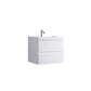 Waterpar® 23.74 in. L x 19.7 in. W x 21.65 in. H White Bathroom Cabinet with Single Resin Sink