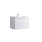 Waterpar® 29.65 in. L x 19.7 in. W x 21.65 in. H White Bathroom Cabinet with Single Resin Sink