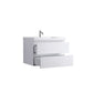 Waterpar® 29.65 in. L x 19.7 in. W x 21.65 in. H White Bathroom Cabinet with Single Resin Sink