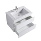 Waterpar® 29.65 in. L x 19.7 in. W x 21.65 in. H White Bathroom Cabinet with Single Resin Sink