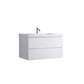 Waterpar® 35.43 in. L x 19.7 in. W x 21.65 in. H White Bathroom Cabinet with Single Resin Sink