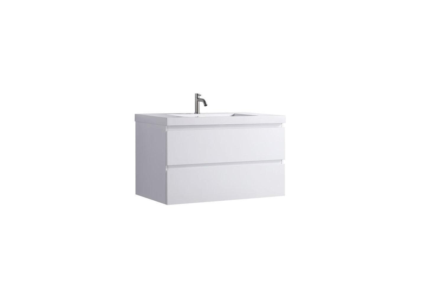 Waterpar® 35.43 in. L x 19.7 in. W x 21.65 in. H White Bathroom Cabinet with Single Resin Sink