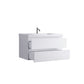 Waterpar® 35.43 in. L x 19.7 in. W x 21.65 in. H White Bathroom Cabinet with Single Resin Sink