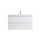 Waterpar® 35.43 in. L x 19.7 in. W x 21.65 in. H White Bathroom Cabinet with Single Resin Sink