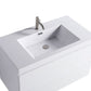 Waterpar® 35.43 in. L x 19.7 in. W x 21.65 in. H White Bathroom Cabinet with Single Resin Sink