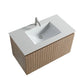 Waterpar® 36 in. L x 19.75 in. W x 20.16 in. H Natural Wood Bathroom Cabinet with White Ceramic Sink