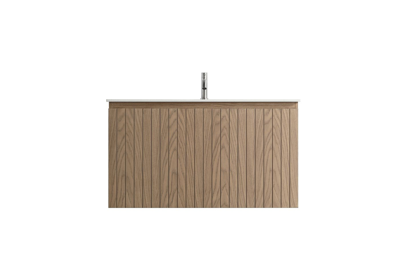 Waterpar® 36 in. L x 19.75 in. W x 20.16 in. H Natural Wood Bathroom Cabinet with White Ceramic Sink