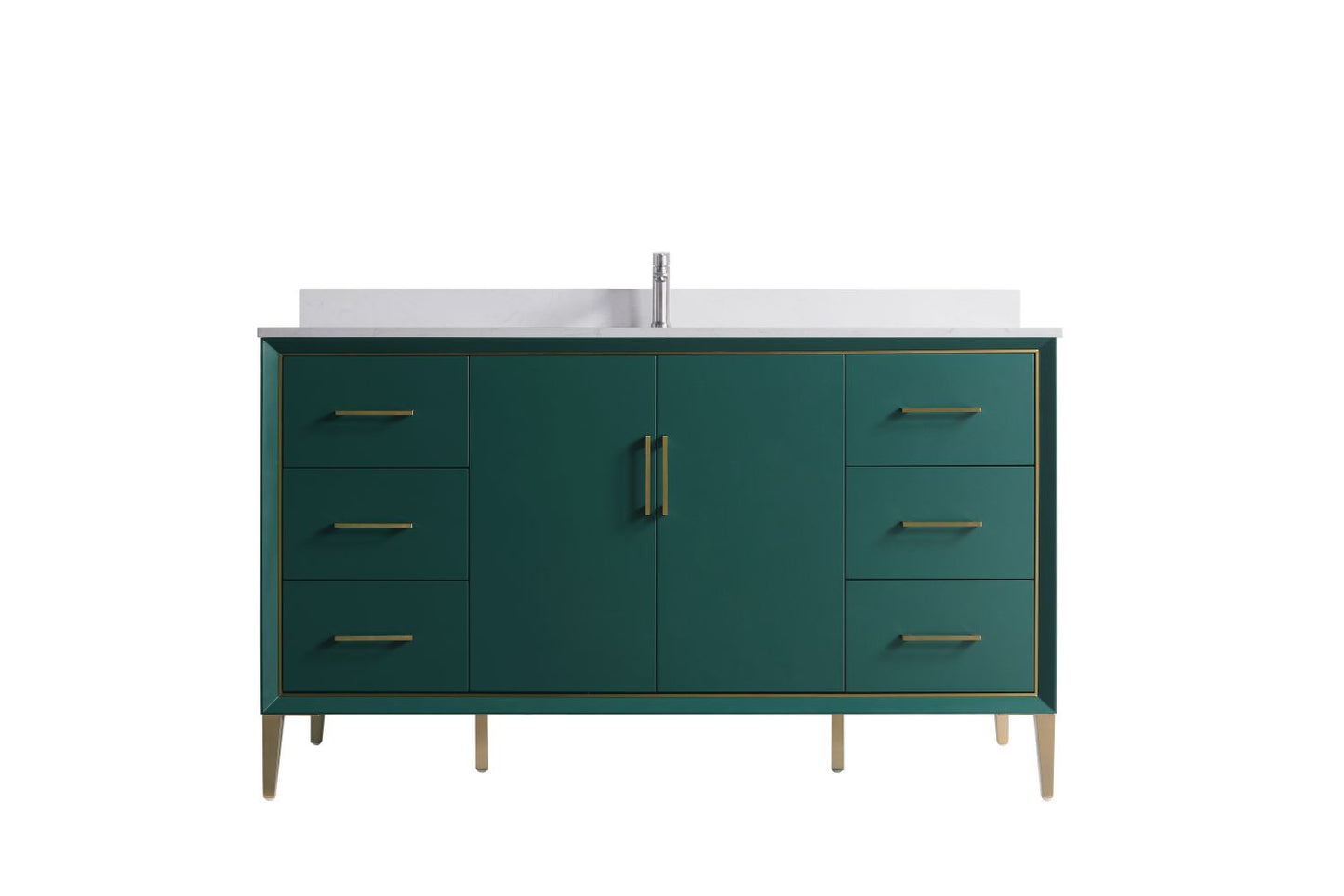 Waterpar® 60 in. L x 22 in. W x 35 in. H Bathroom Cabinet with Single Ceramic Sink