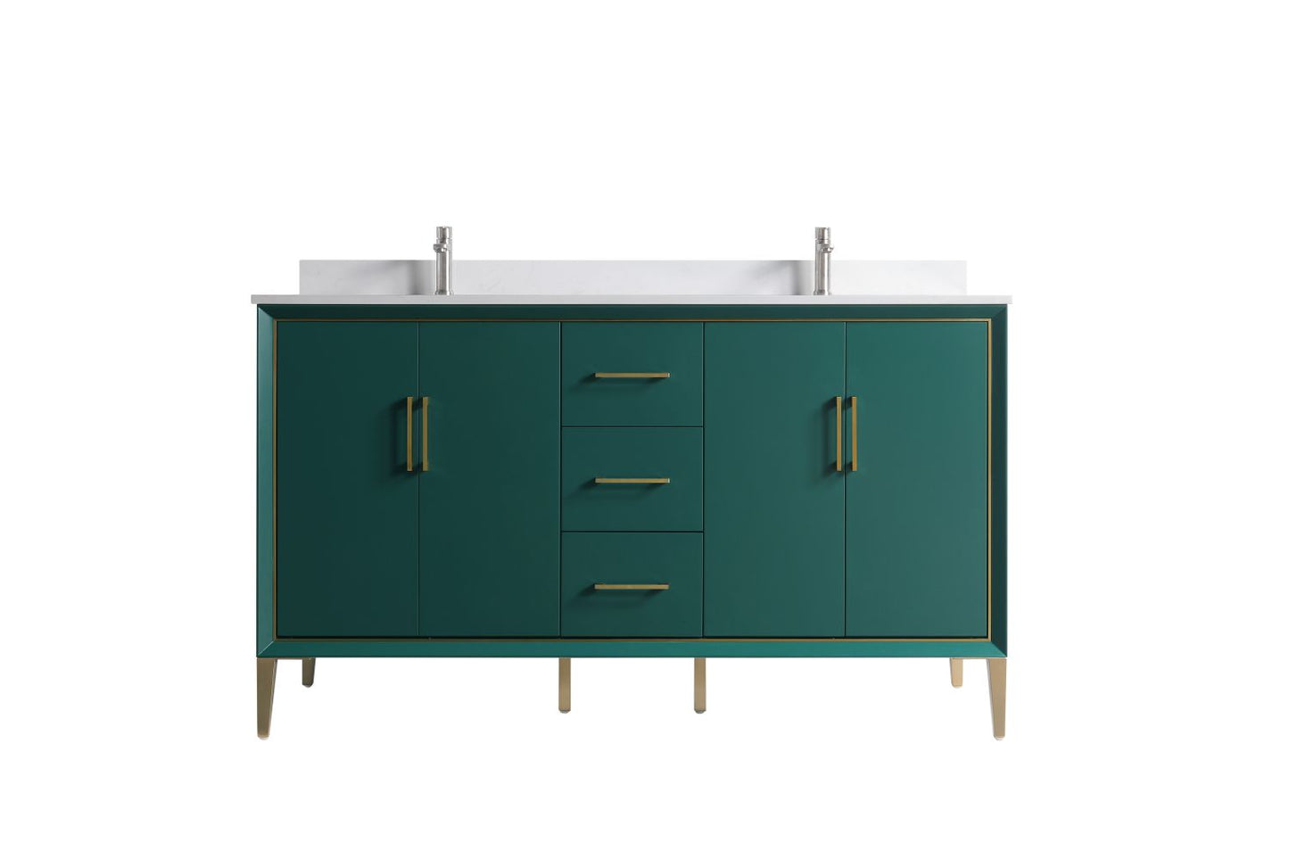 Waterpar® 60 in. L x 22 in. W x 35 in. H Bathroom Cabinet with Dual Ceramic Sink