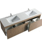 Waterpar® 72 in. L x 19.75 in. W x 20.16 in. H Natural Wood Bathroom Cabinet with Dual White Ceramic Sink