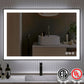 Waterpar® 48 in. W x 32 in. H Rectangular Framed Anti-Fog LED Wall Bathroom Vanity Mirror in Black with Backlit and Front Light