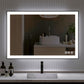 Waterpar® 48 in. W x 32 in. H Rectangular Framed Anti-Fog LED Wall Bathroom Vanity Mirror in Black with Backlit and Front Light