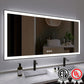 Waterpar® 72 in. W x 36 in. H Rectangular Framed Anti-Fog LED Wall Bathroom Vanity Mirror in Black with Backlit and Front Light