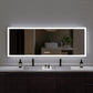 Waterpar® 84 in. W x 32 in. H Rectangular Framed Anti-Fog LED Wall Bathroom Vanity Mirror in Black with Backlit and Front Light