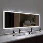 Waterpar® 84 in. W x 32 in. H Rectangular Framed Anti-Fog LED Wall Bathroom Vanity Mirror in Black with Backlit and Front Light