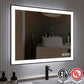 Waterpar® 40 in. W x 32 in. H Rectangular Framed Anti-Fog LED Wall Bathroom Vanity Mirror in Black with Backlit and Front Light