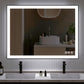 Waterpar® 48 in. W x 36 in. H Rectangular Framed Anti-Fog LED Wall Bathroom Vanity Mirror in Black with Backlit and Front Light