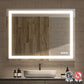 Waterpar® 48 in. W x 36 in. H Large Rectangular Frameless LED Light Anti-Fog Wall Bathroom Vanity Mirror