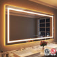 Waterpar®  84 in. W x 40 in. H Rectangular Frameless Wall Bathroom Vanity Mirror with Backlit and Front Light