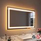 Waterpar® 48 in. W x 30 in. H LED Rectangular Frameless Anti-Fog Bathroom Mirror Front Light & Backlit