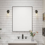 Waterpar® 32 in. W x 40 in. H Rectangular Aluminum Framed Wall Bathroom Vanity Mirror