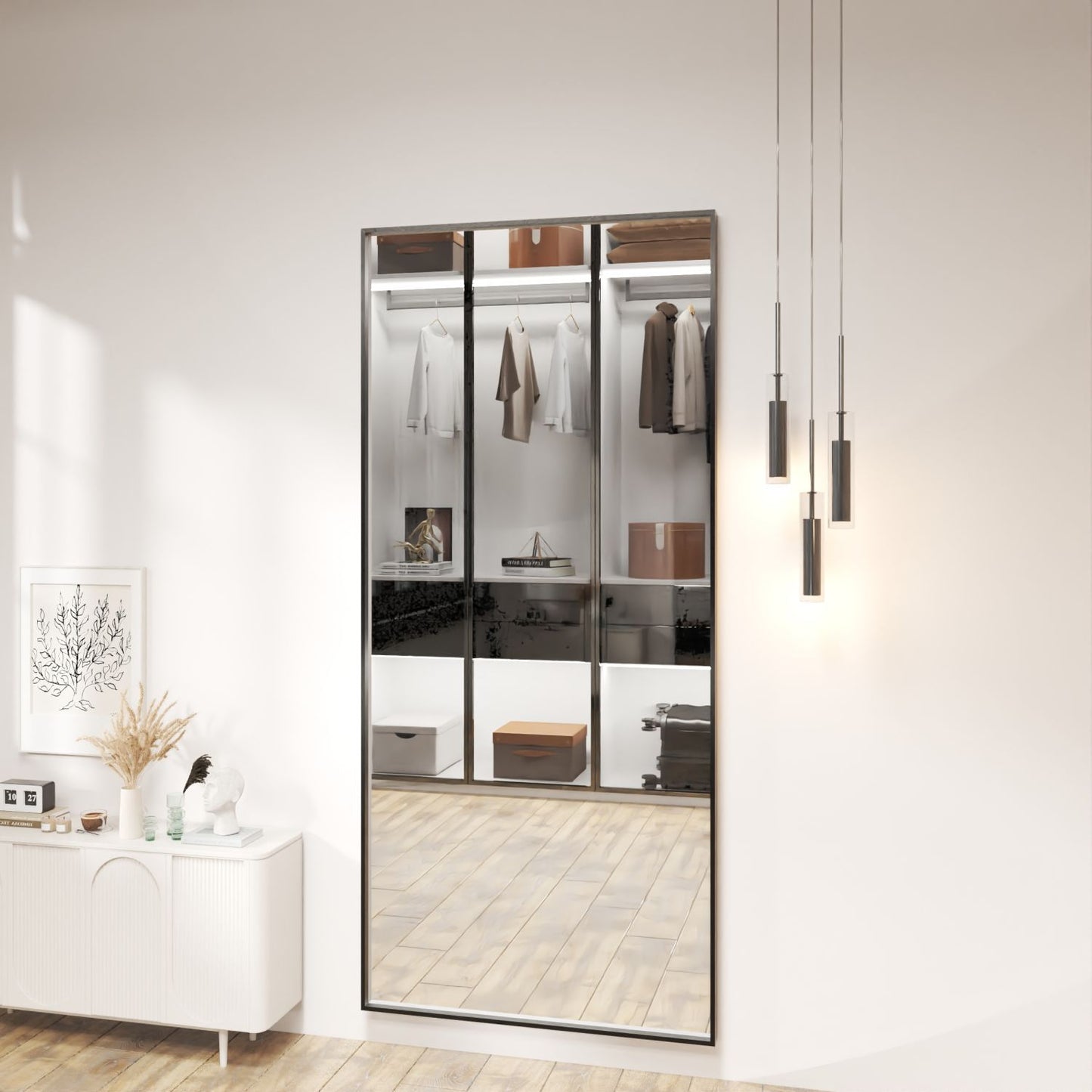 Waterpar® 72 in. W x 32 in. H Rectangular Aluminum Framed Wall Bathroom Vanity Mirror