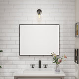 Waterpar® 28 in. W x 36 in. H Rectangular Aluminum Framed Wall Bathroom Vanity Mirror