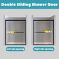 Waterpar® 56-60 in. W x 72 in. H Sliding Semi-Frameless Shower Door with Double Towel Bars