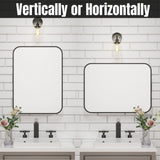 Waterpar® 28 in. W x 36 in. H Rectangular Aluminum Framed Wall Bathroom Vanity Mirror
