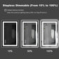 Waterpar® 48 in. W x 36 in. H LED Rectangular Frameless Anti-Fog Bathroom Mirror Front & Backlit