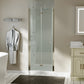 Waterpar® Bi-Fold Minimalist Frameless Shower Door Brushed Nickel Clear Glass