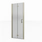 Waterpar® Bi-Fold Minimalist Frameless Shower Door Brushed Nickel Clear Glass