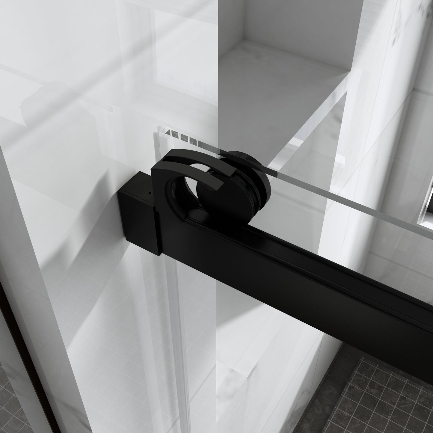 Waterpar® 58 in. to 60 in. W x 76 in. H Sliding Frameless Shower Door with Clear Glass