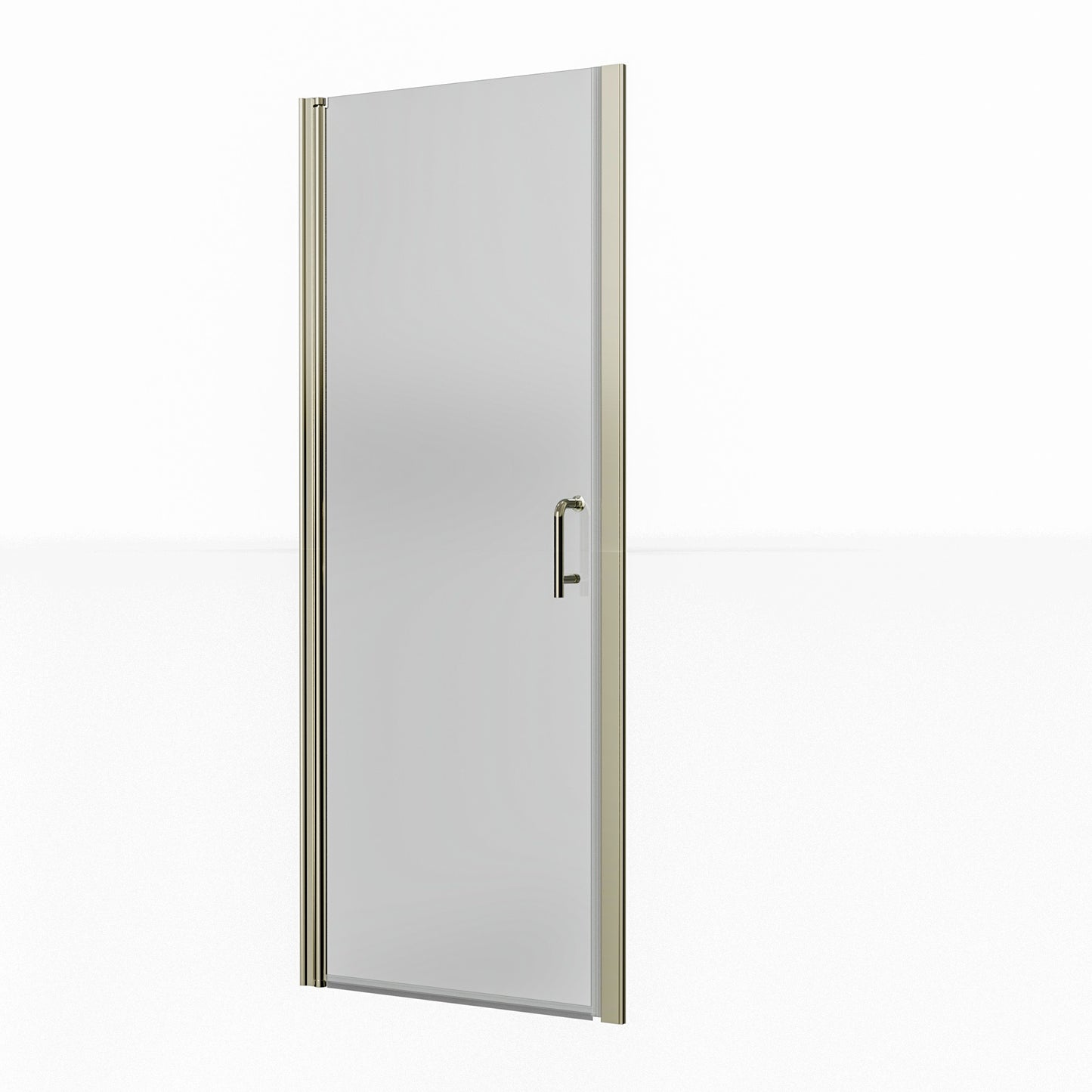 Waterpar® Pivot Swing Minimalist Frameless Shower Door Brushed Nickel Clear Glass