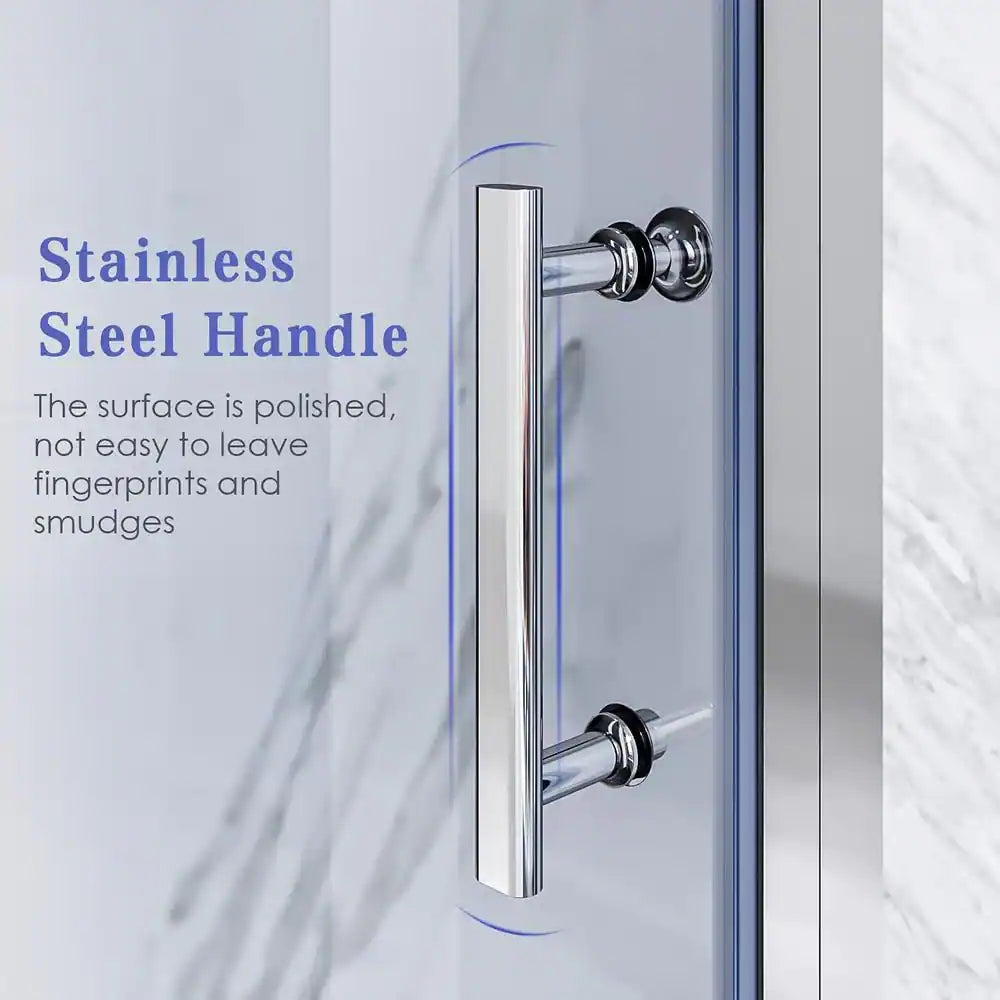 Waterpar® Bi-Fold Frameless Shower Doors in Chrome with Clear Glass